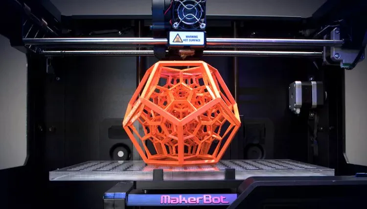 A 3D printer mid-print