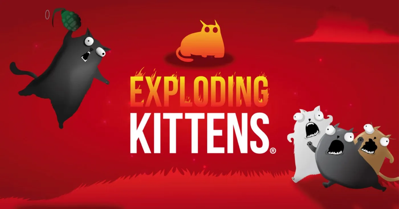 The Exploding Kittens card game box